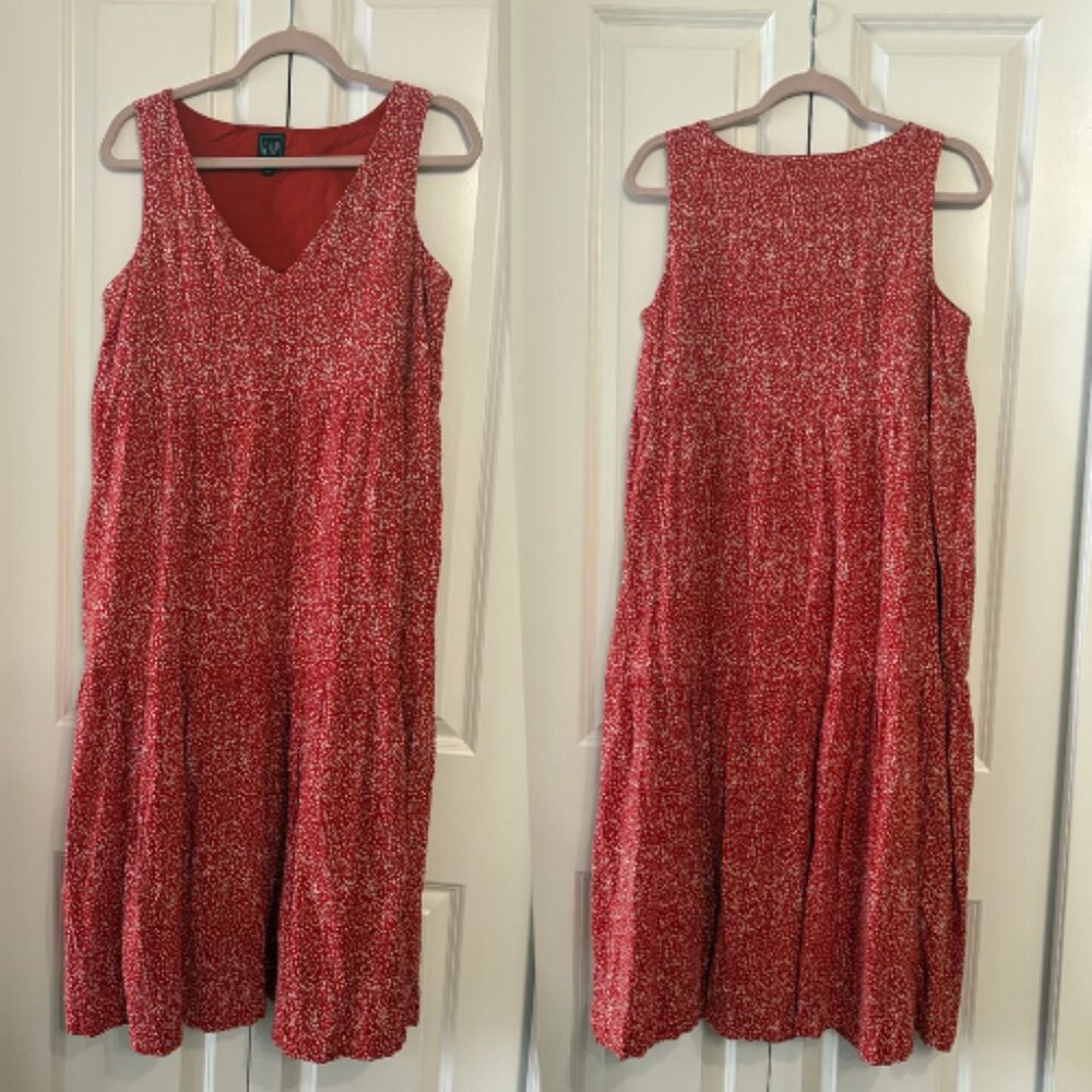 V-Neck Tiered Midi Dress | GAP - Picture 2 of 4